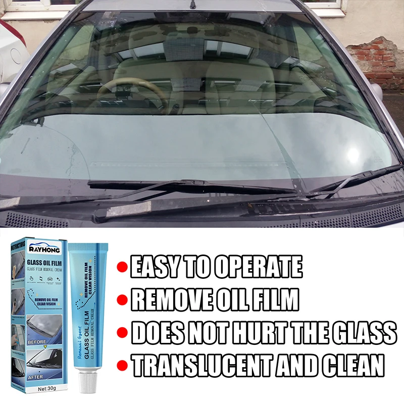 Universal Car Glass Oil Film Cleaner Auto Window Front Windshield Clean Polish Paste Polishing Degreaser Car Cleaning Tools 30g