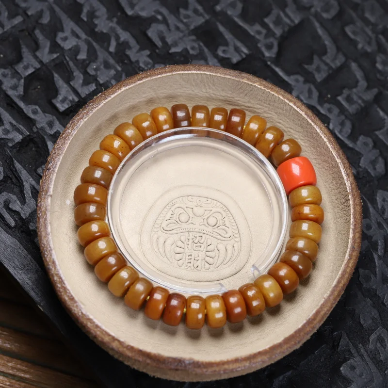 Tibetan Natural Jadified Bracelet Distressed Yak Buddha Beads Pulp Bone String Tiantie Live Supply