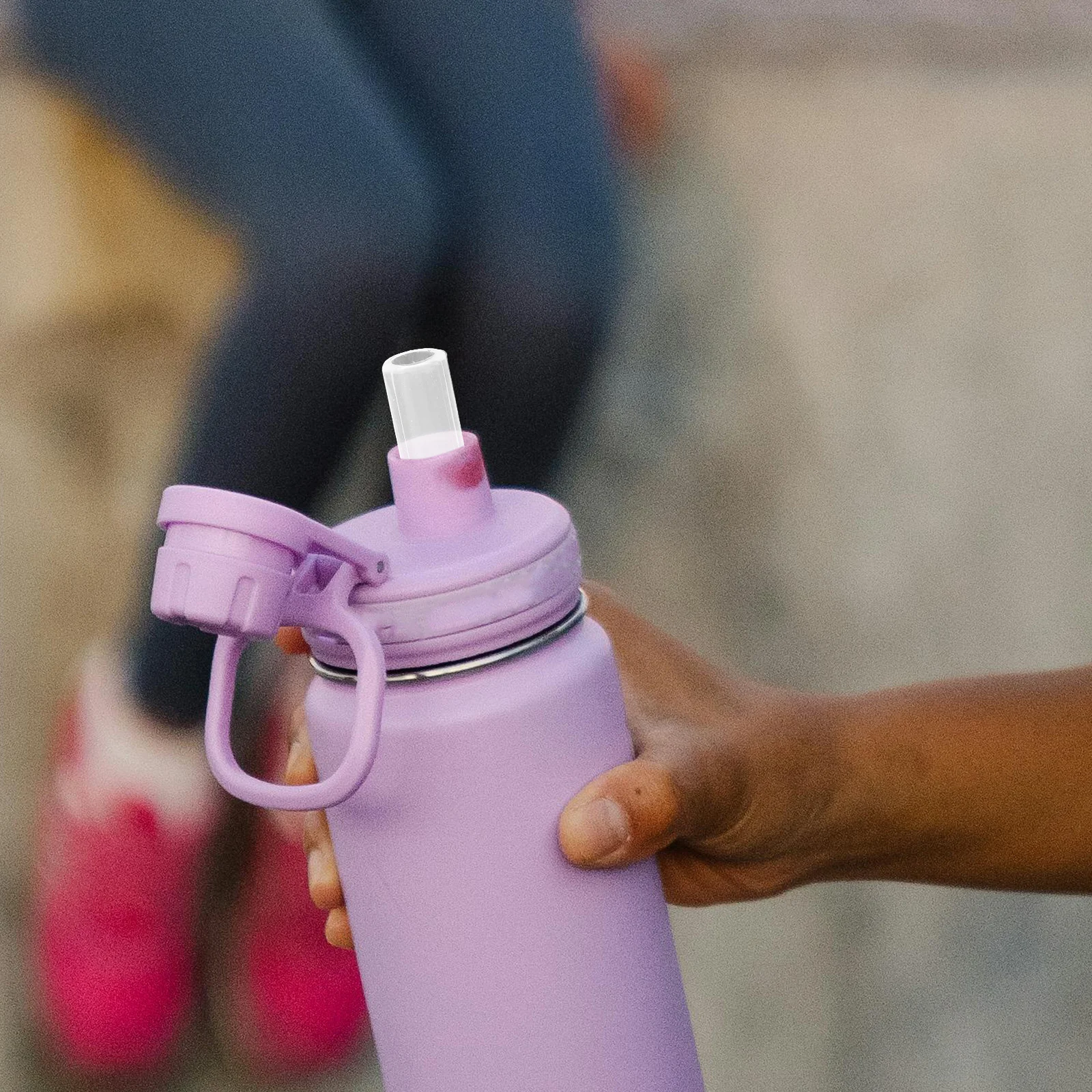 

6Pcs Silicone Straw Replacement Set Ergonomic Mouthpiece Direct Drinking Tumblers Washable Reusable Straw Accessories Belly Cup