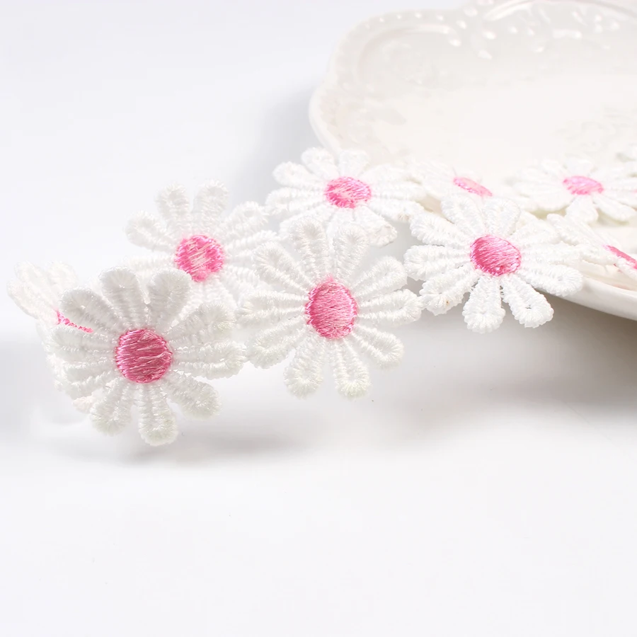 25mm 1Yard Daisy Lace Trim Flower Lace Fabric Handmade Patchwork Home regali fai da te artigianato nastro abbigliamento accessori per tessuti da