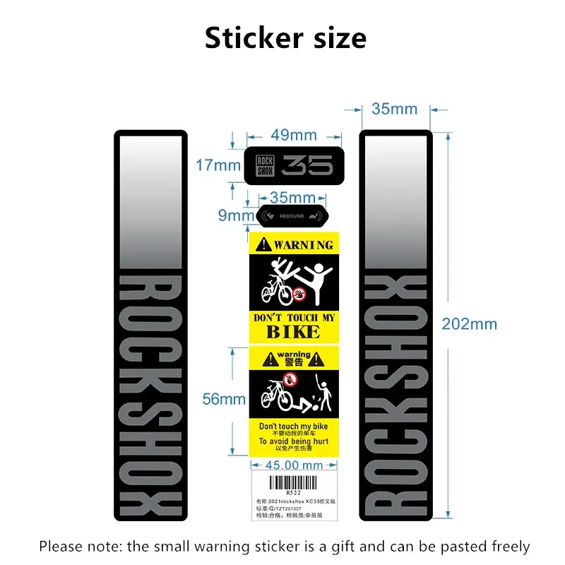 ملصق شوكة الدراجة الجبلية Rockshox XC35 - ملصق تعليق أمامي لجزء تخصيص ملحقات ركوب الدراجات المتينة #3