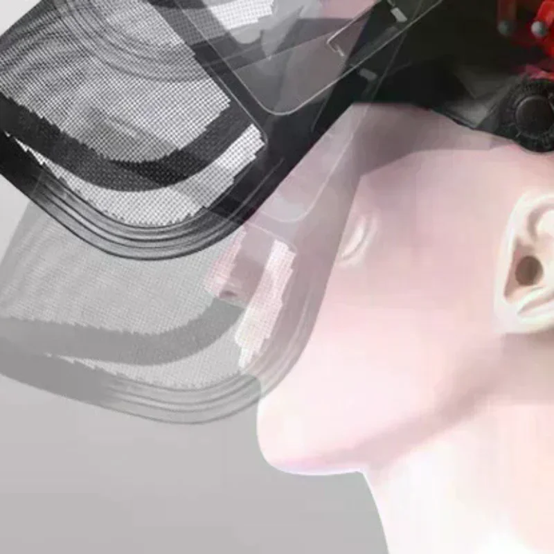 Safety Head-Mounted PVC Protective Mask Anti Splashing Grass Anti Dust Mask For Cutting Hat Avoid Face Screen Protection Mask