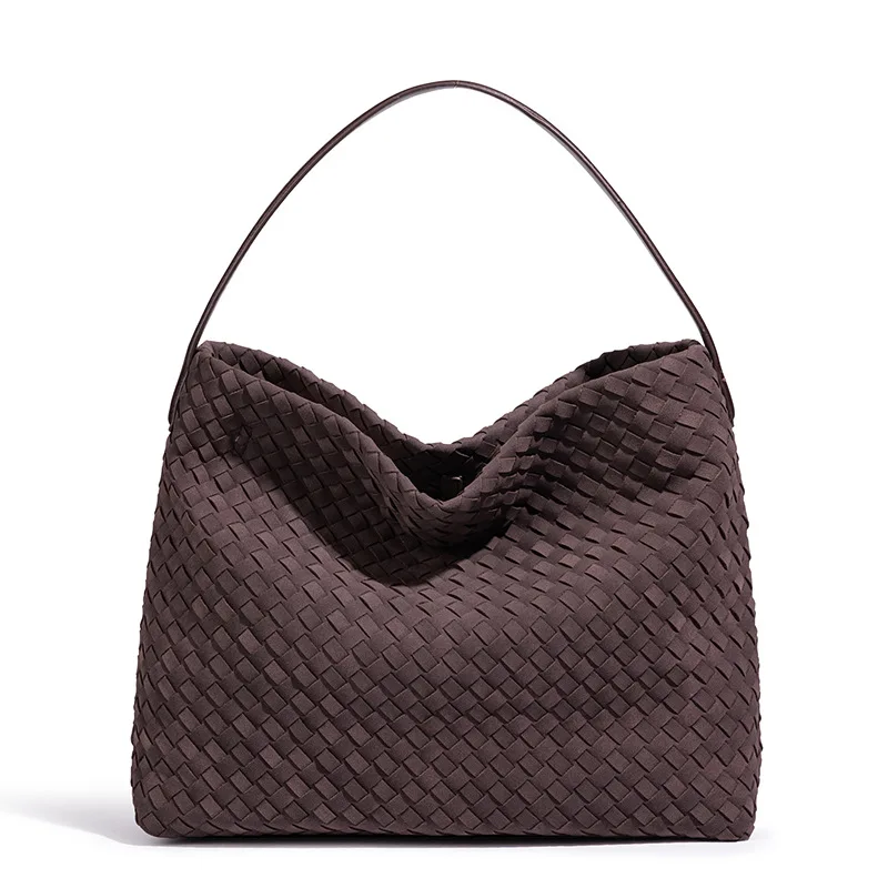 

Woven tote bag, large-capacity commuter handbag, versatile single-shoulder underarm bag, crossbody bucket bag