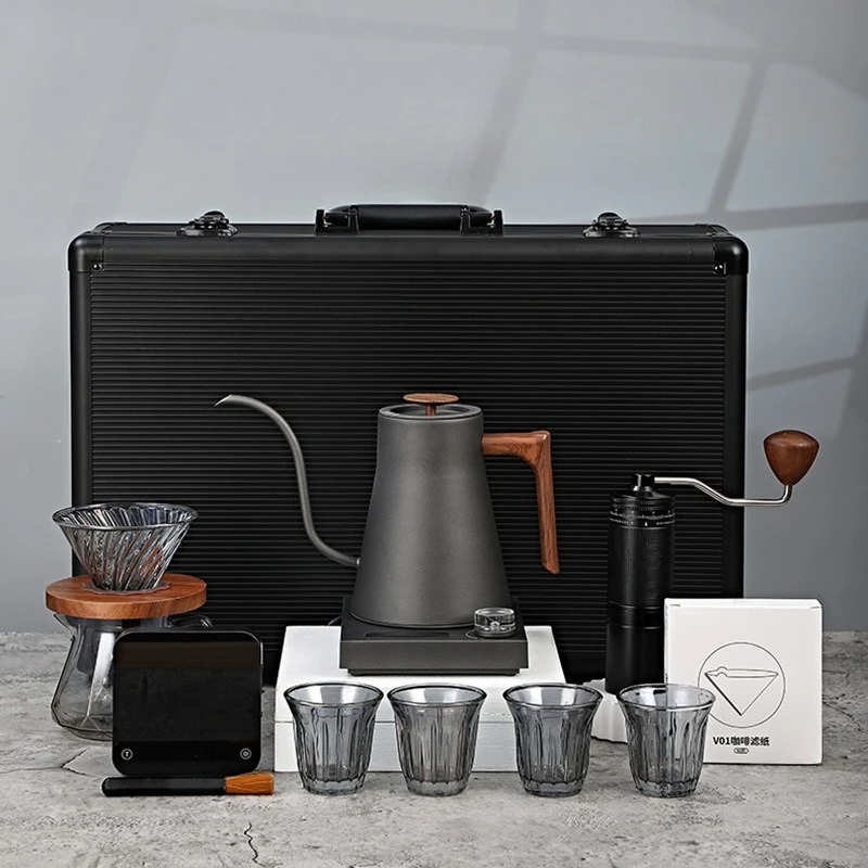 Outdoor Travel Coffee Gift Set Full Manual Grinder Pour Over Brewing Tools Professional Complete Coffee Package