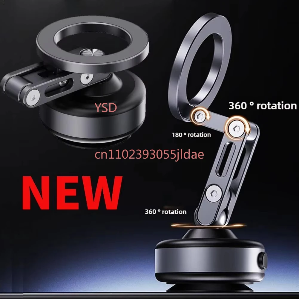 

Автомобильный магнитный держатель для телефона | 2025 Новый вращающийся складной вакуумный электрический кронштейн на присоске из алюминиевого сплава