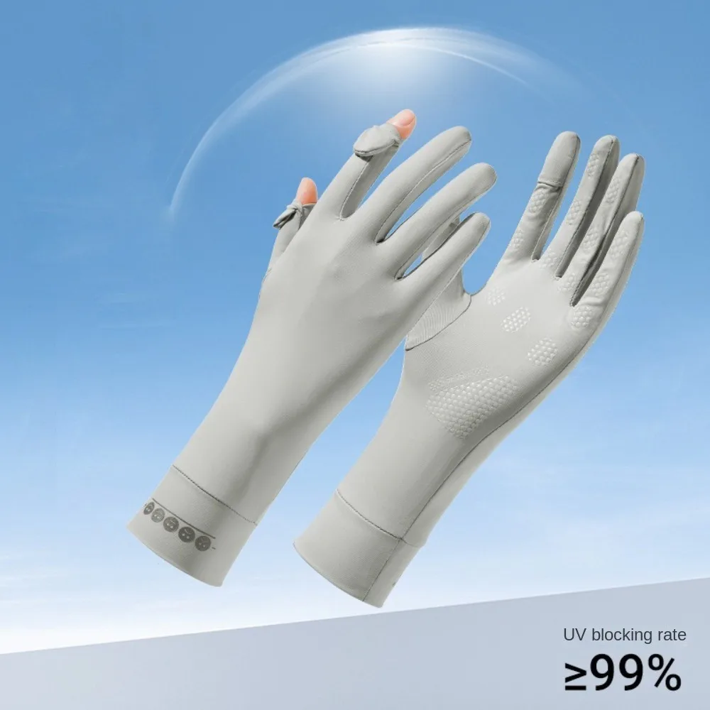 جديد شاشة تعمل باللمس قفازات الحرير الجليد الوجه إصبع قفازات واقية من الشمس مرنة للغاية تنفس المضادة للأشعة فوق البنفسجية ركوب القيادة قفازات الصيف