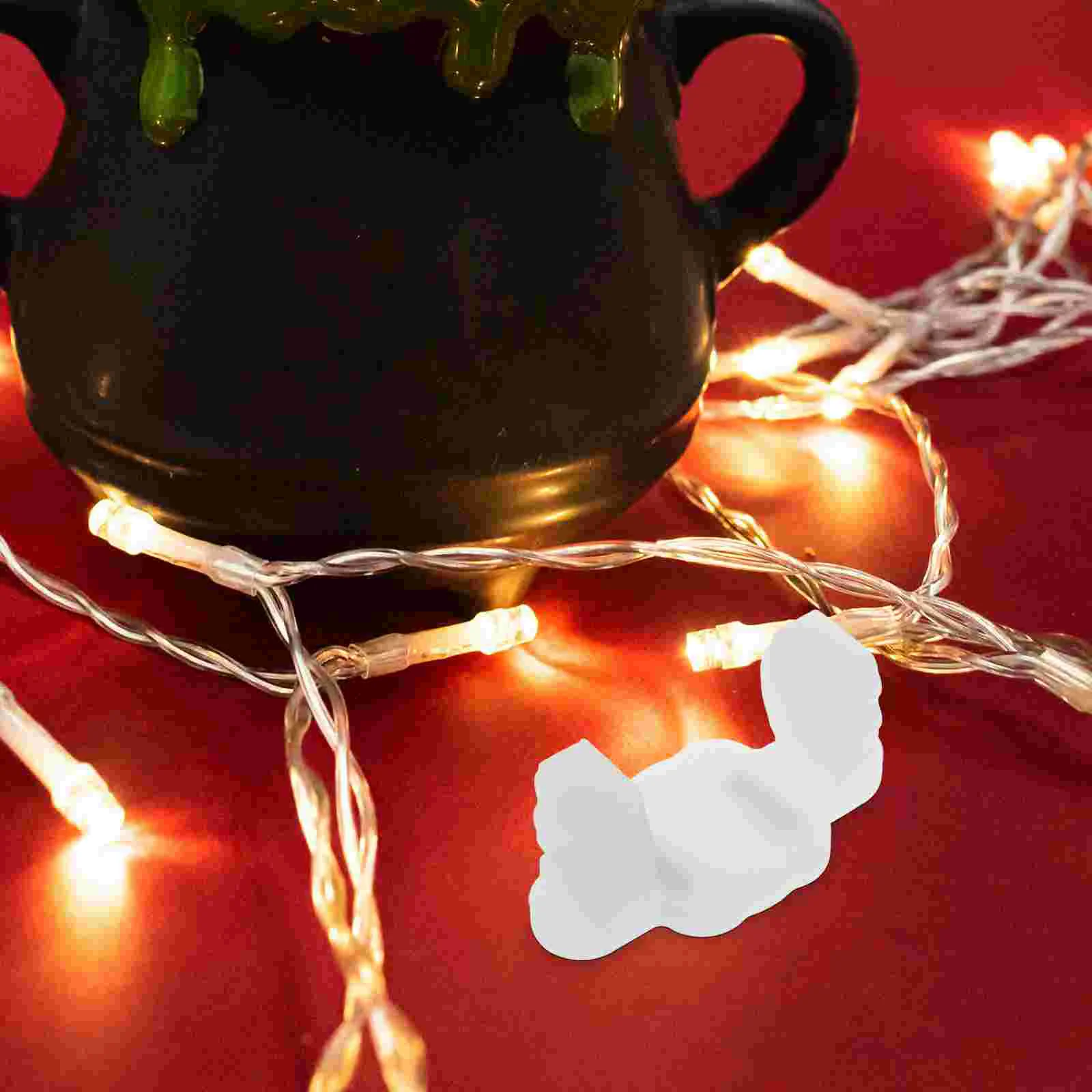 6 Pcs Christmas Light Outdoor Lamp Clip Fasteners Mounts Heavy Duty Hangers Clips White Fixtures Holders