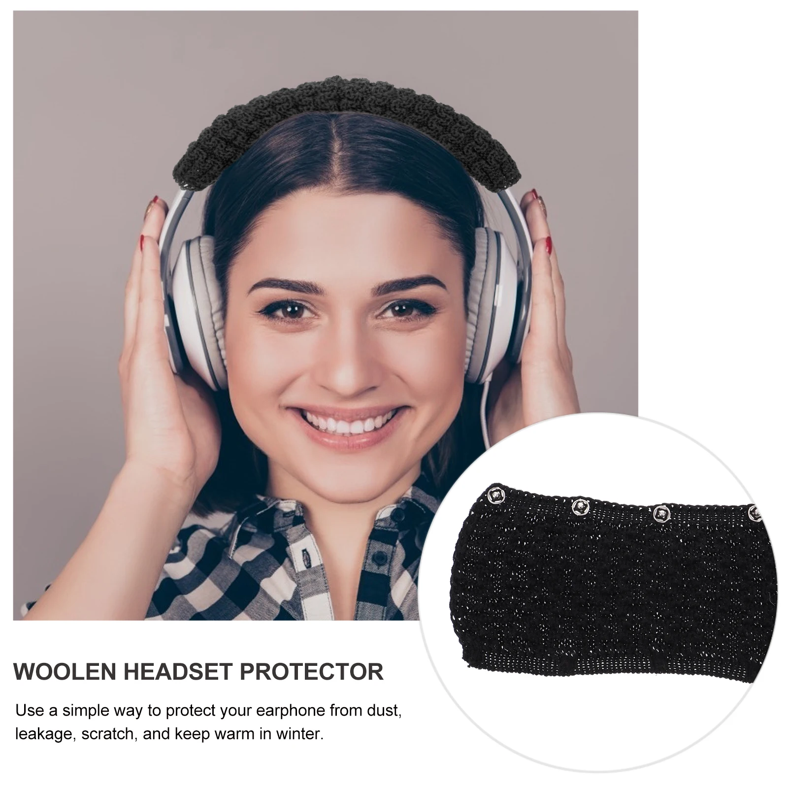 

Knitted Headphone Cover Durable Impact Resistant Lightweight Warm Winter Protector Case Earphone Case Headset Cover Woolen Pad