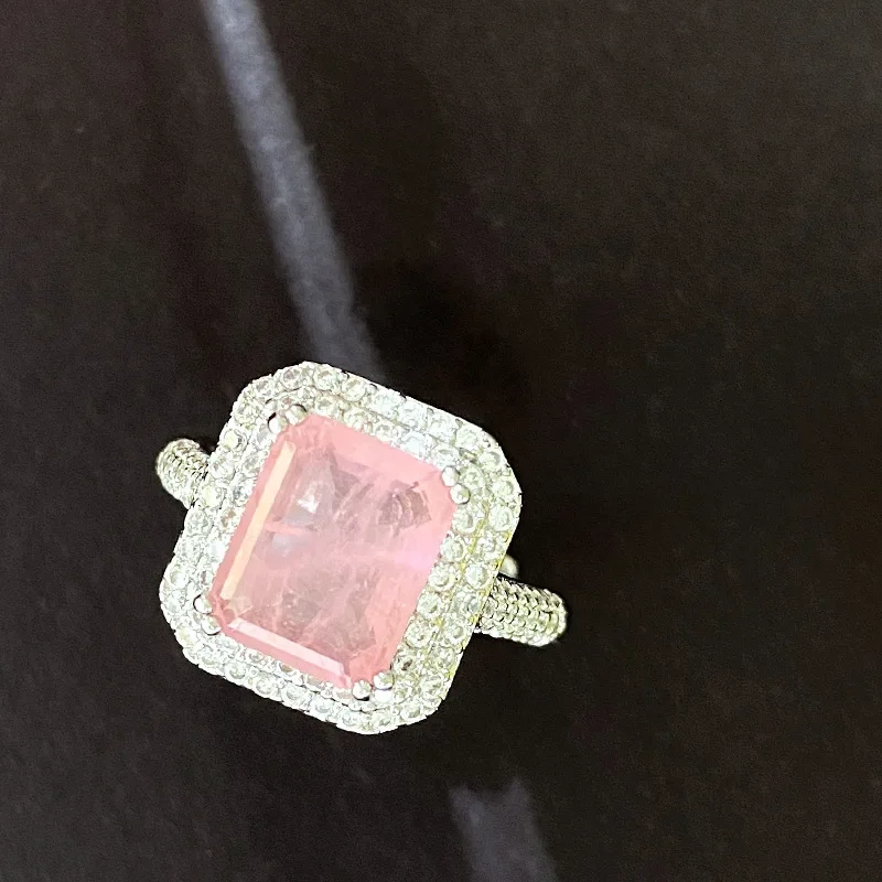 MDLFES مويسان الماس نمط مقلد Paraiba الدائري الحجر الرئيسي 8*10 خيط القطن الحلوى الملونة الكنز الدائري #5