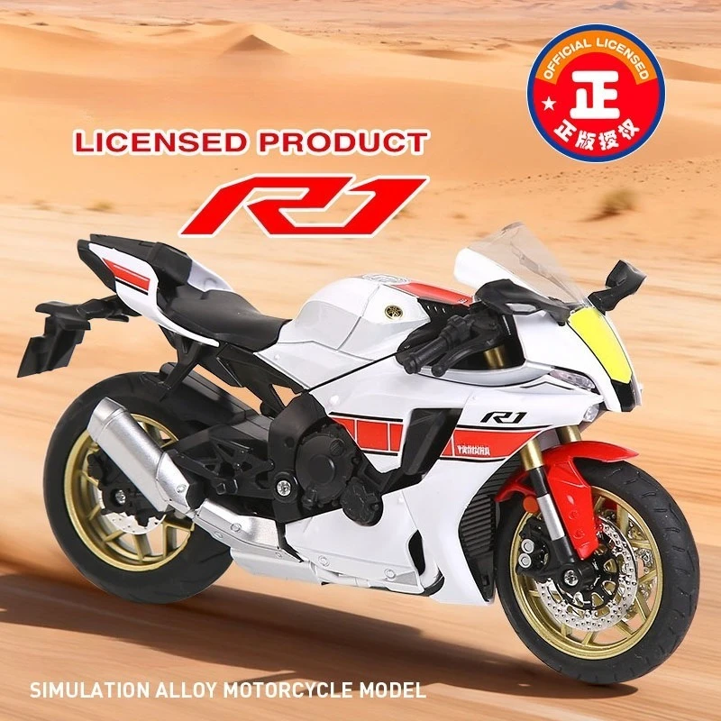 1:9 r1 modelo de motocicleta brinquedo liga diecast modelos de simulação motor ciclo coleção decoração meninos brinquedos presentes