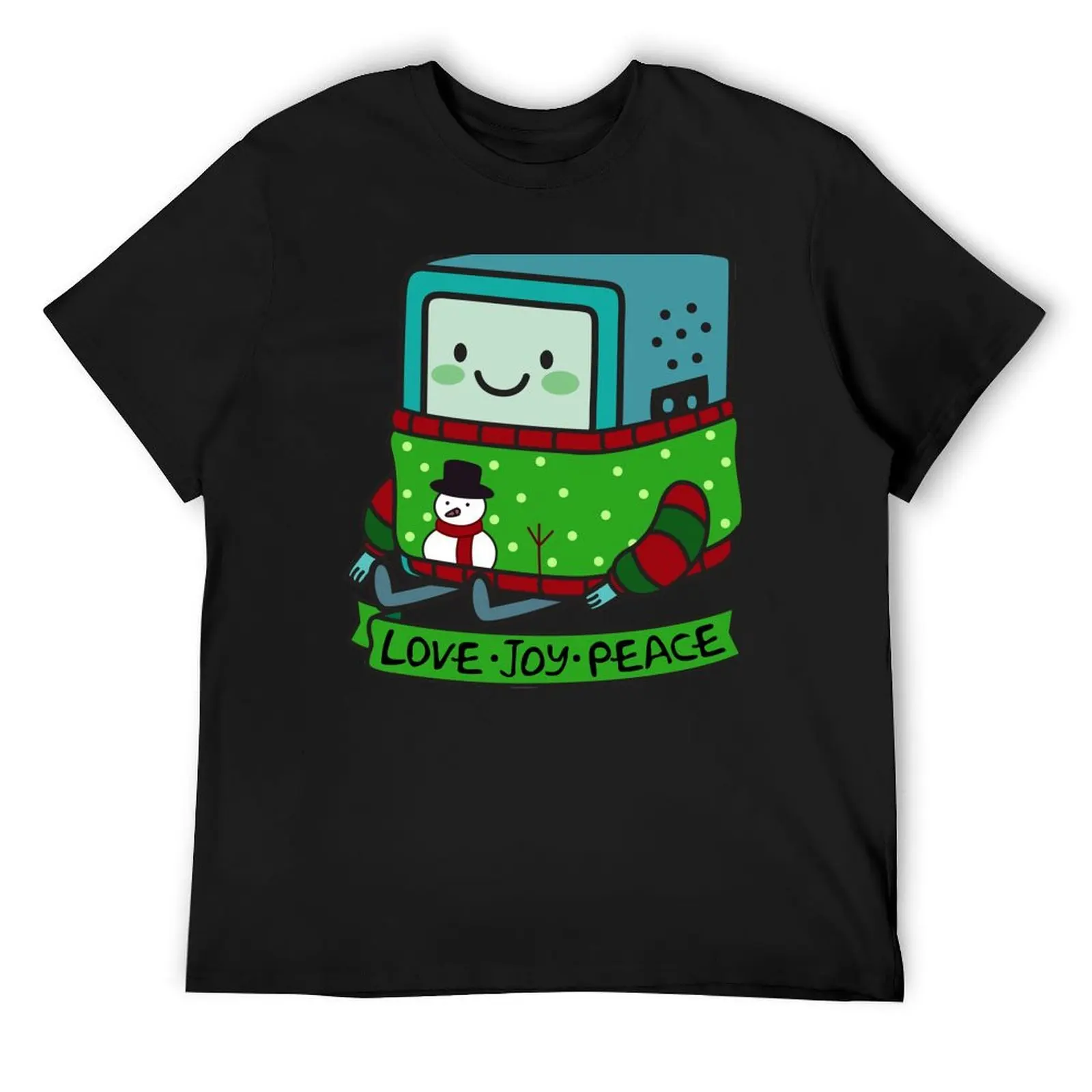 BMO LOVE JOY PEACE T-Shirt man clothes vintage graphic tee designer shirts Men's clothing