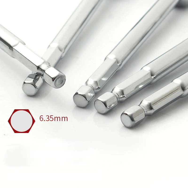8pcs Magnetic Socket Bit Retractable Spring Depth Adjustable Rustproof Mirror Finish Long Reach for Electric Drill Impact Wrench