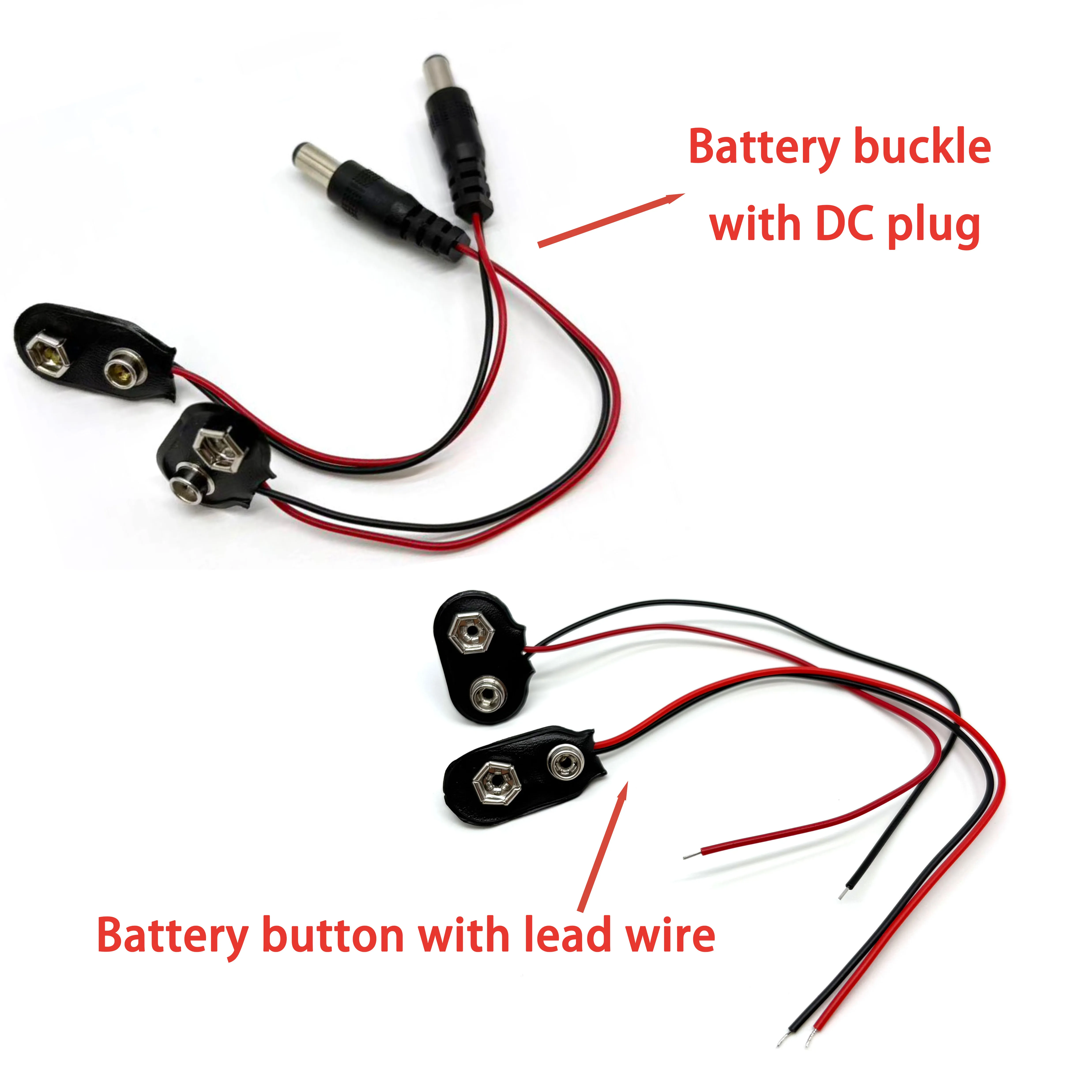 10PCS 9V Battery Connector Power Clips DC Jack Male Female Snap Adapter Wire Holder Cable 9V Lead Socket Plug Barrel