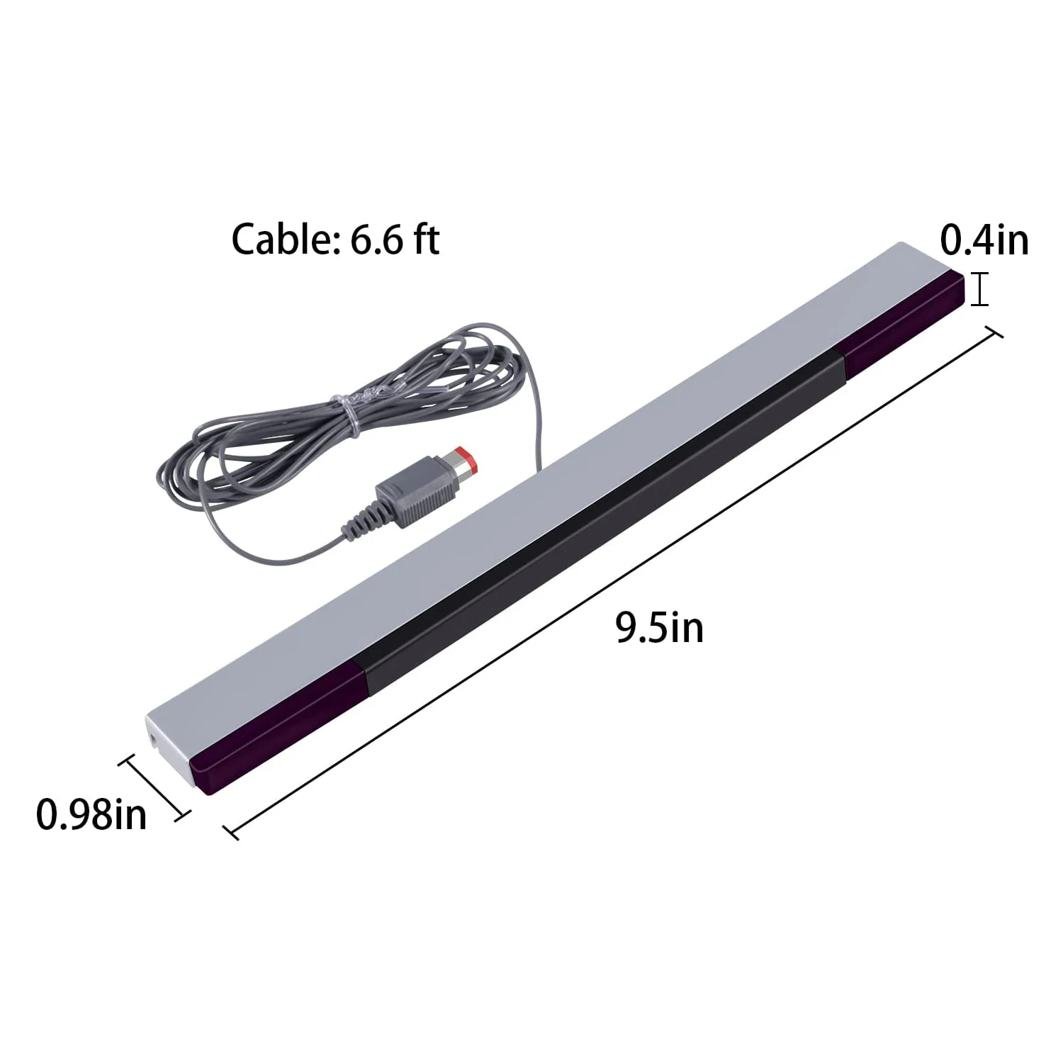 Sensor Bar for Wii Replacement Wired Infrared Ray Sensor Bar for Nintendo Wii and Wii U Console Includes Clear Stand