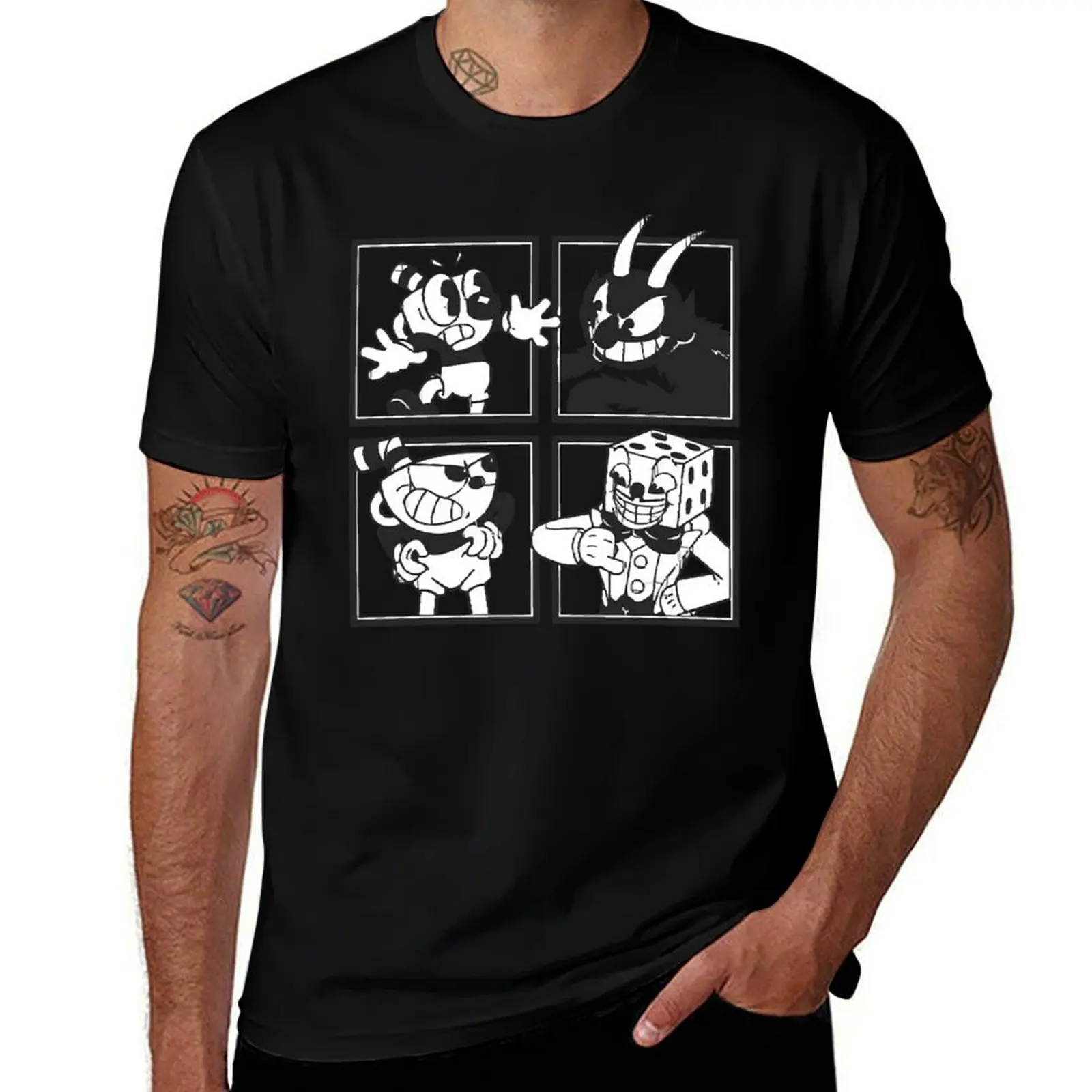 Cuphead Mosaic 2 - T-Shirt Street Fashion Casual Tee Shirt T-Shirt