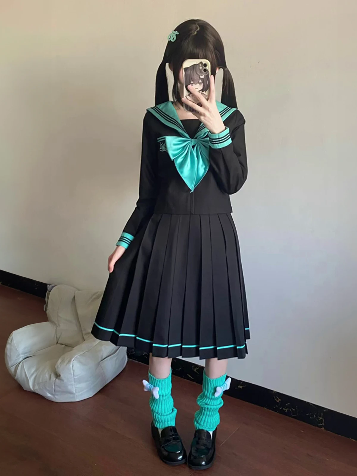 

Autumn Long Sleeve School Uniform Set Sailor Suit JK Uniform Middle Layer College Style Japanese Anime Cosplay Women's Outfit