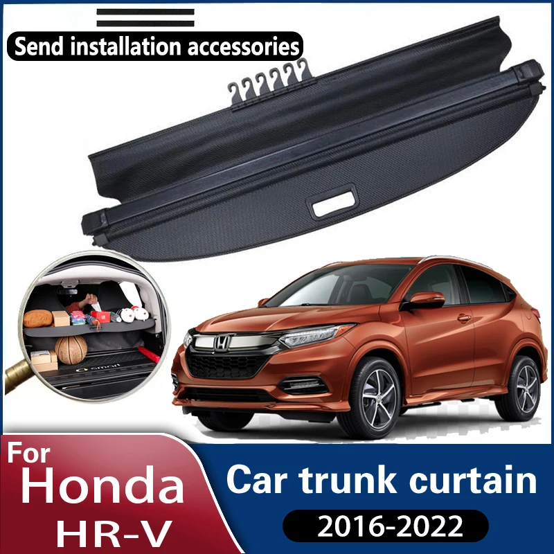 For Honda HR V 2021 Accessories MK2 Vezel XR-V EHEV 2016~2022 Car Luxury Trunk Covers Rear Rack Partition Shelter Accessories