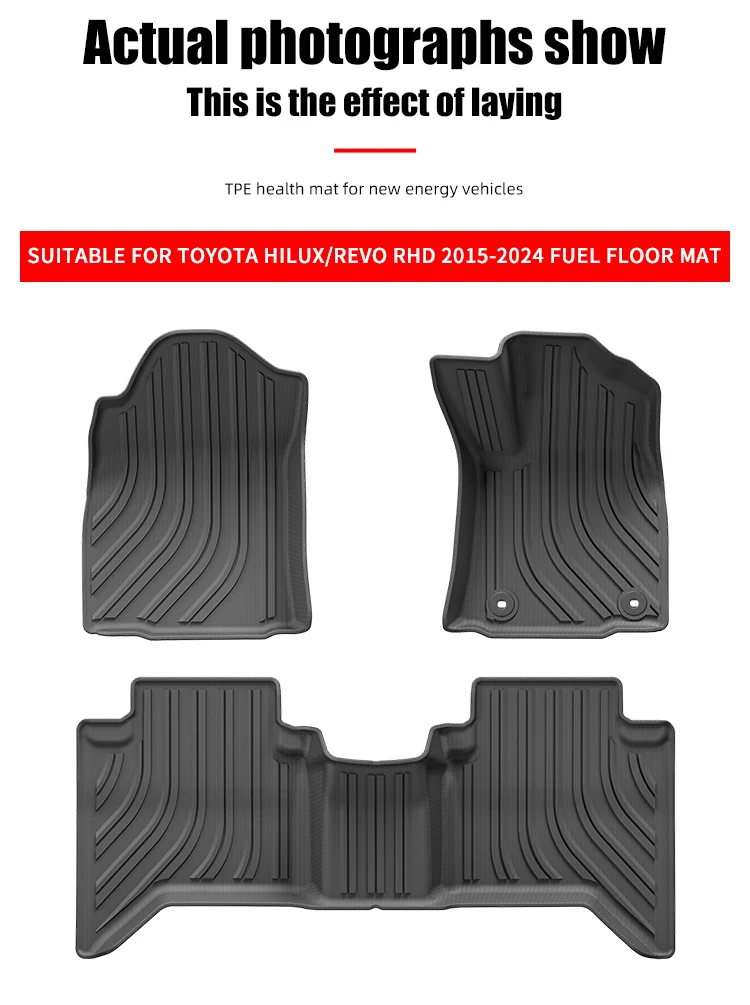 Fußmatten für Toyota Hilux Revo 2015 - 2024 Rechtslenker TPE 3D Autofußmatten Schutzmatte Autozubehör – Detail 8