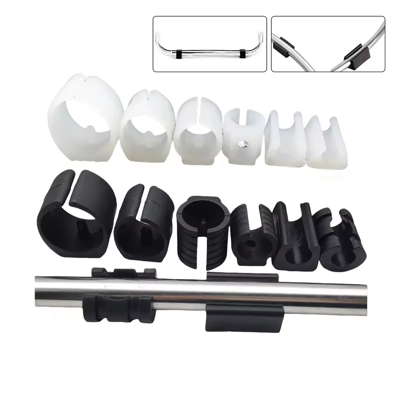

Durable U-Clamp U Shaped Chair Leg Pad Plastic Non-slip Tube Caps Anti-front Tilt Damper Stool Pipe Clamp Glides Floor Protector