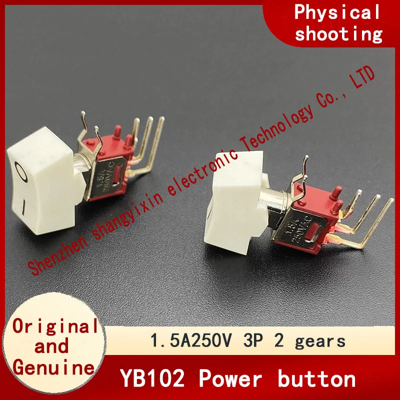 

YB102 1,5A250VAC небольшой кнопочный переключатель Боковой коромысло Кнопка питания изогнутая белая крышка 3-контактный 2-скоростной