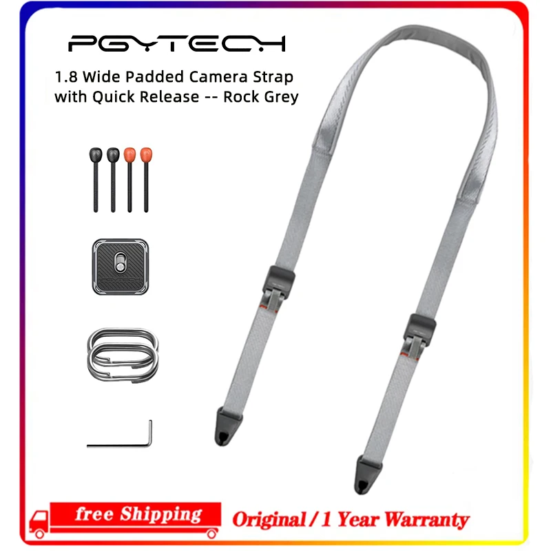 for-travel-street-photographers-pgytech-quick‑release-camera-strap-18-wide-uhmwpe-90kg-load-epdm-comfort-pad-grey