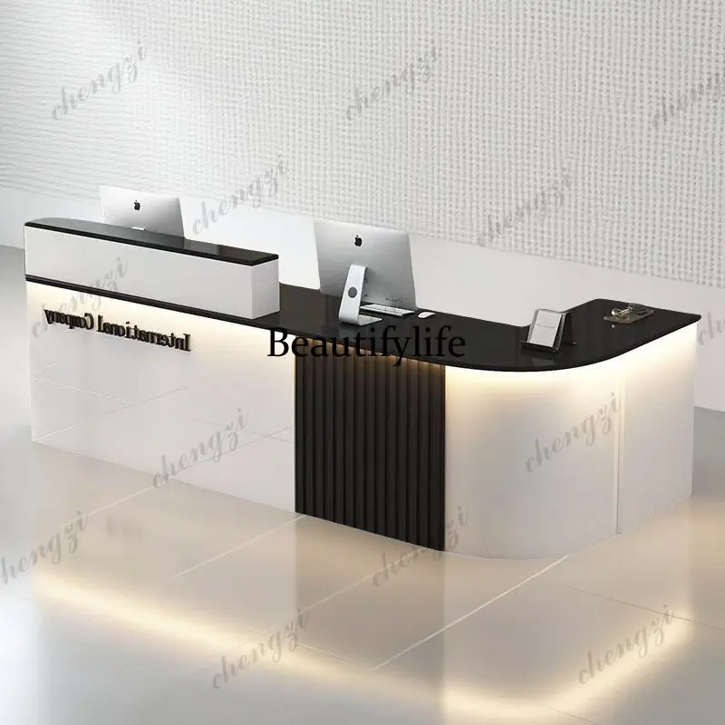 Welcome Display Reception Desks Company Executive Modern Aesthetic Reception Desks Beauty Design Escritorio Trendy Furniture