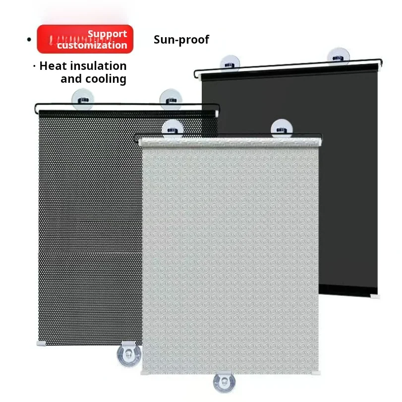 

Car Sunshade Retractable Sunshade Curtain Suction Cup Type Sunscreen Curtain Automatic Rolling Curtain For Front Windshield Suns