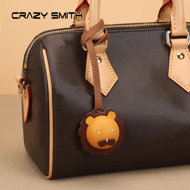 

CRAZYSMITH Artisan Handmade Натуральная кожаная сумка подвеска брелок для сумок Стильные аксессуары Забавный дизайн коровья кожа Мультяшный кожаный кулон брелок аксессуар Подвеска для сумки