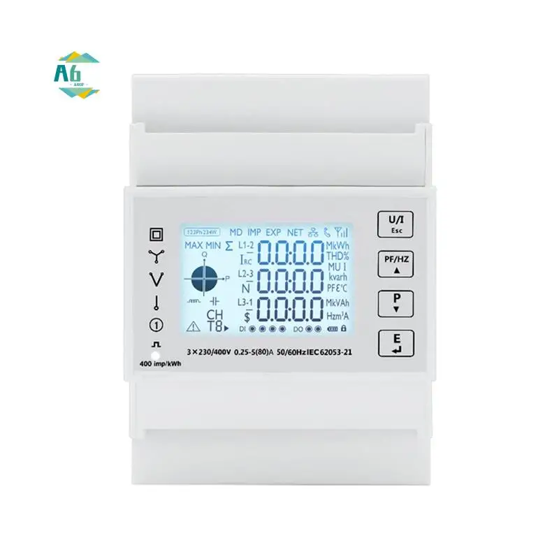 

A60F-TAC4300 Digital Wattmeter Energy Electricity Electric Consumption Meter Voltmeter Modbus RS485 Guide Electric Meter