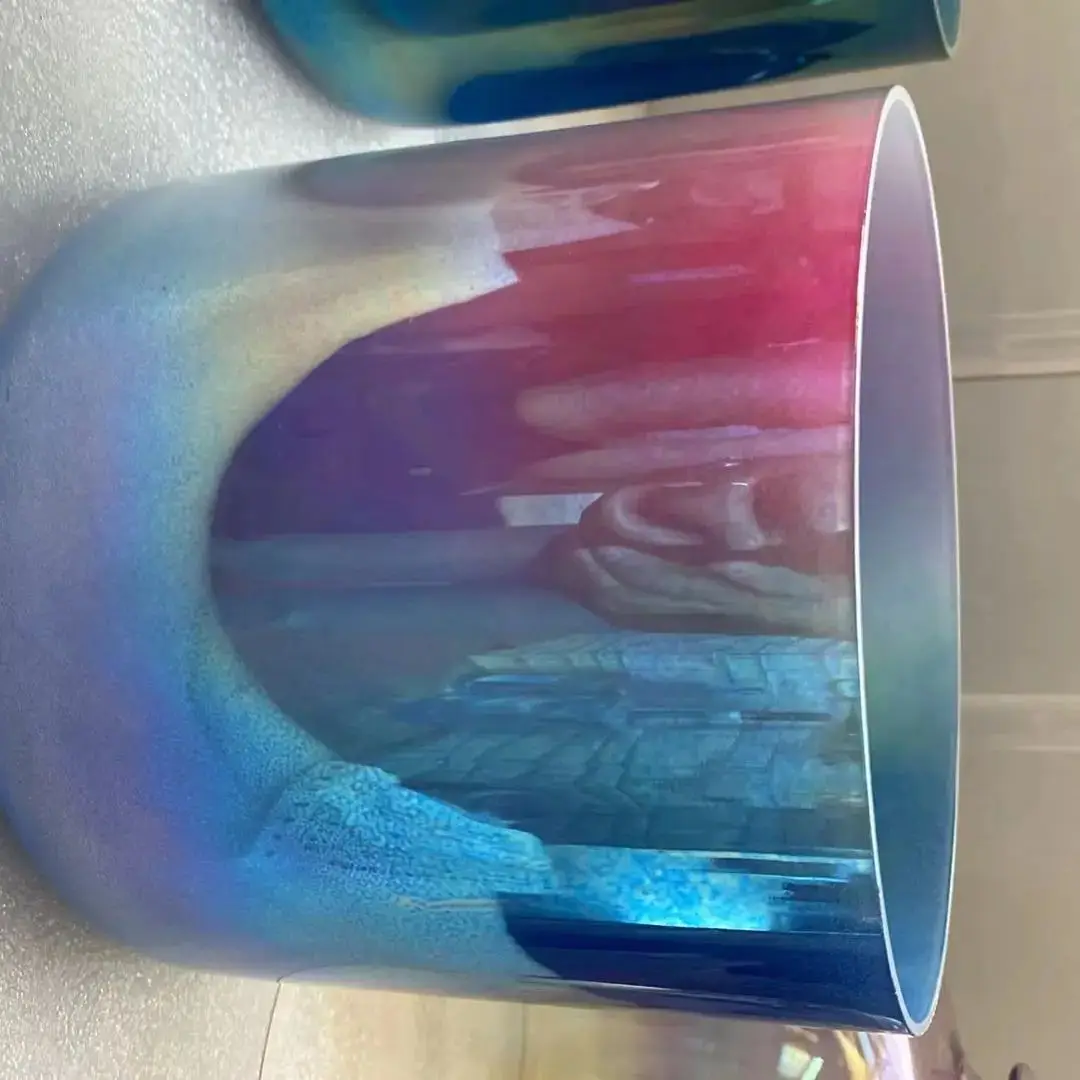 Crystal singing bowl Crown chakra 3rd octave B note or Third eye chakra A note 432HZ Perfect pitch straight wall flat bottom