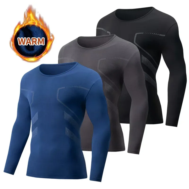 

3/1 Piece Autumn/Winter Men's Fashionable Printed Casual Round Neck Long Sleeved T-shirt Comfortable Sports Warm Base Top Pants