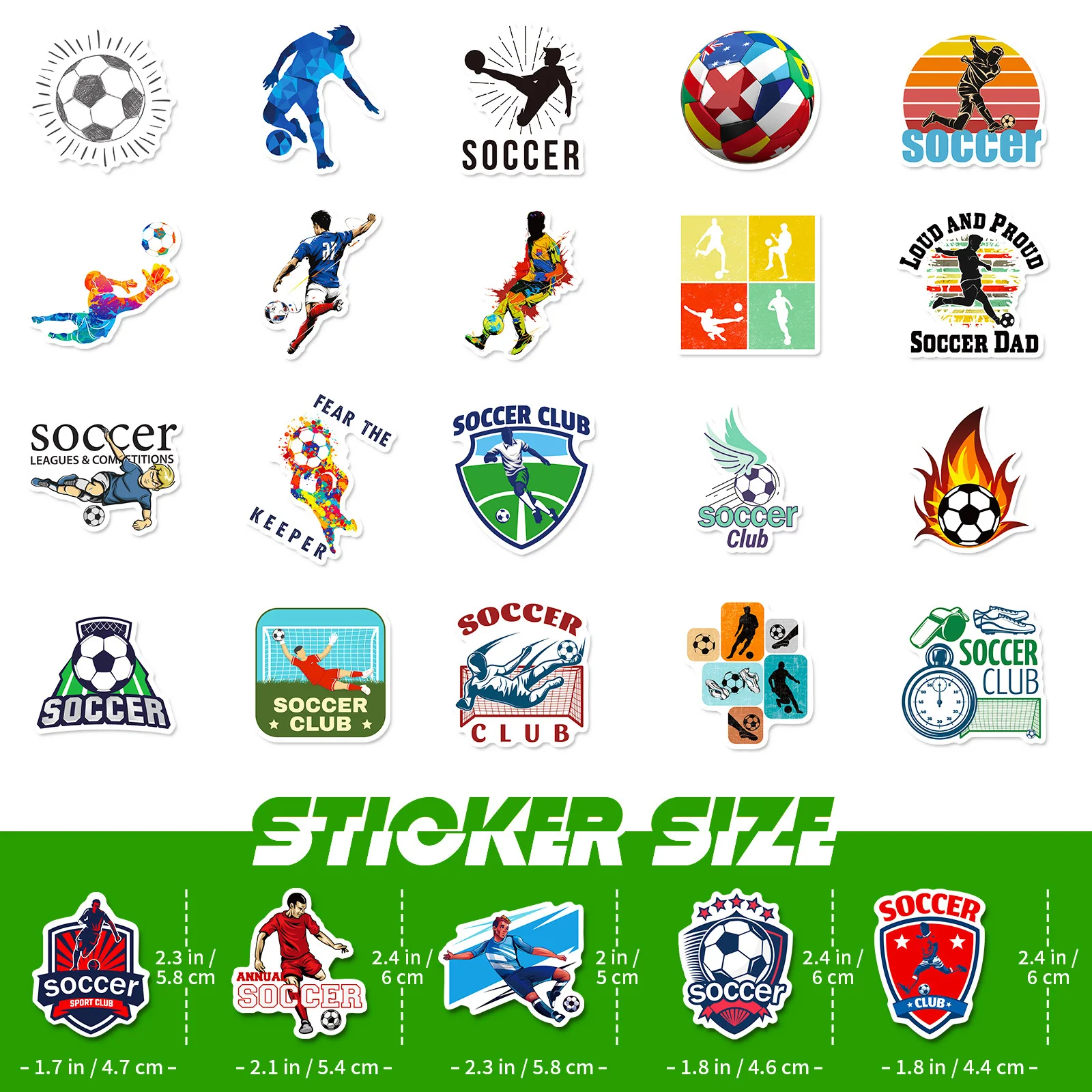 10/25/50pcs Football Soccer Club Aesthetic Stickers Graffiti for Skateboard Car Helmet Suitcase Water Bottle Phone Laptop