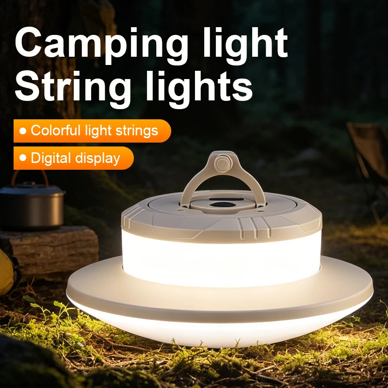 Rollable LED Garland Retractable String Lights for Camping Colorful Party Tent Lighting Festive Atmosphere Current