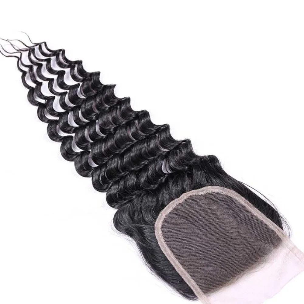 20 Zoll 4x4 Lace Closure Deep Wave Echthaar 12A Brasilianisches Remy 100% Unverarbeitetes Hochwertiges Haar für Frauen – Detail 5