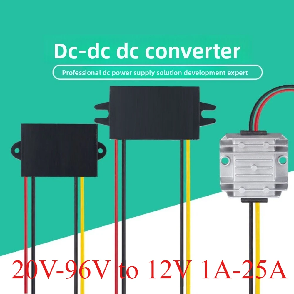 24V48V60V72V to 12V 15A 3A 8A Automotive Voltage Regulator 20V-96V to 12V DC Converter Car Power Supply Step Down Transformer