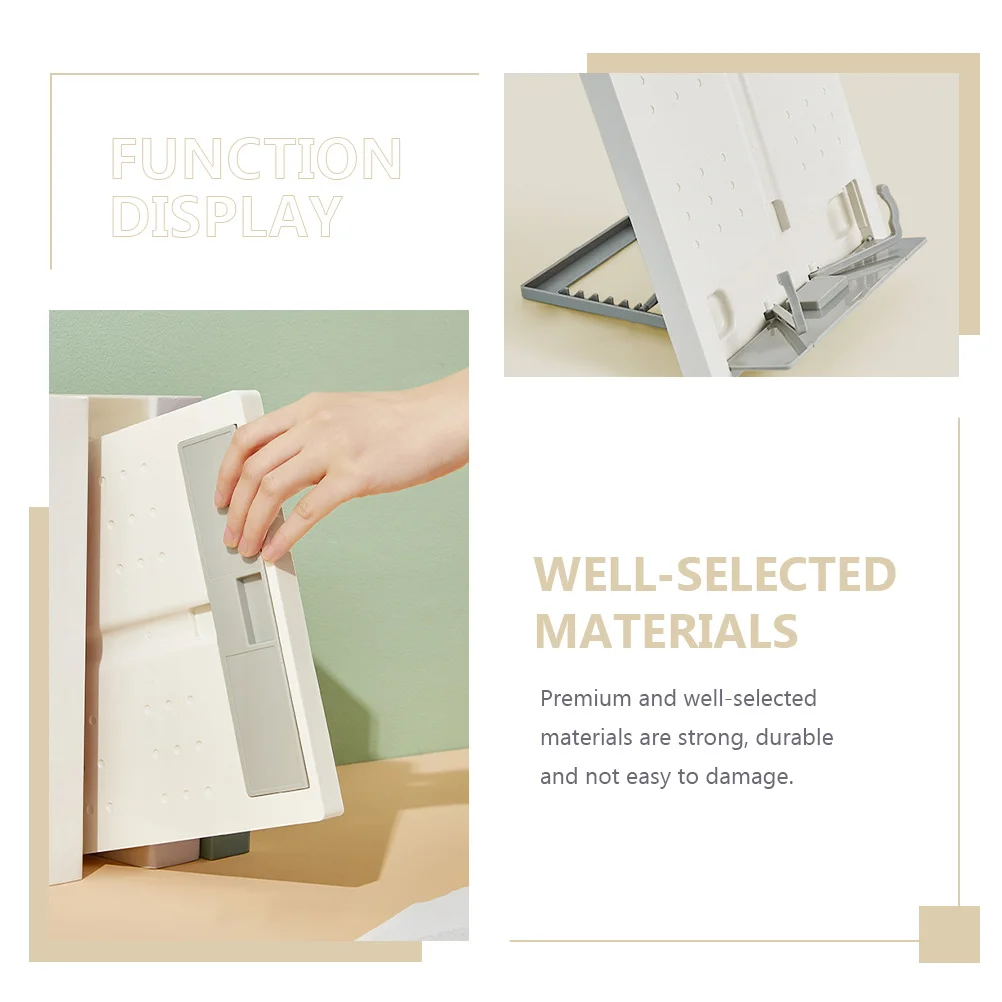 

Adjustable Foldable ABS Reading Stand Book Holder Multi Function Desktop Rack for Books Laptops Mobile Phones Music Score