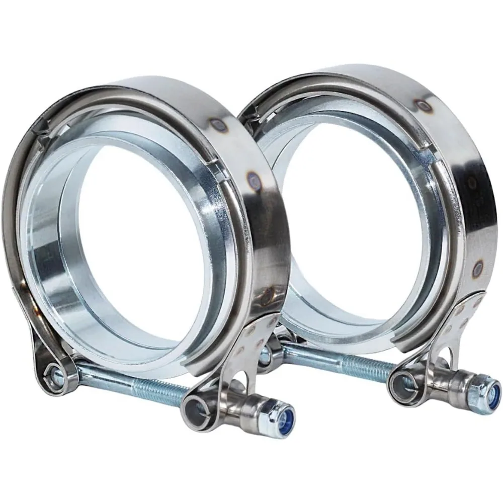 

4 Inch V Band Clamp Flange Stainless Steel Exhaust Pipe Muffler Repair Kit 2PCS