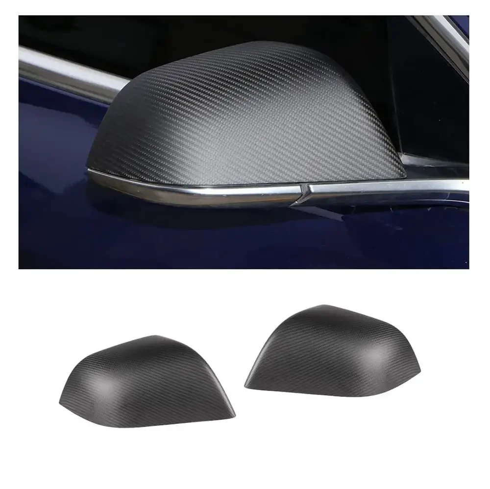 

Door Real Carbon Fiber side rear view mirror cover For Tesla Model 3/Y 2014-2020 car accessories rearview mirror covers