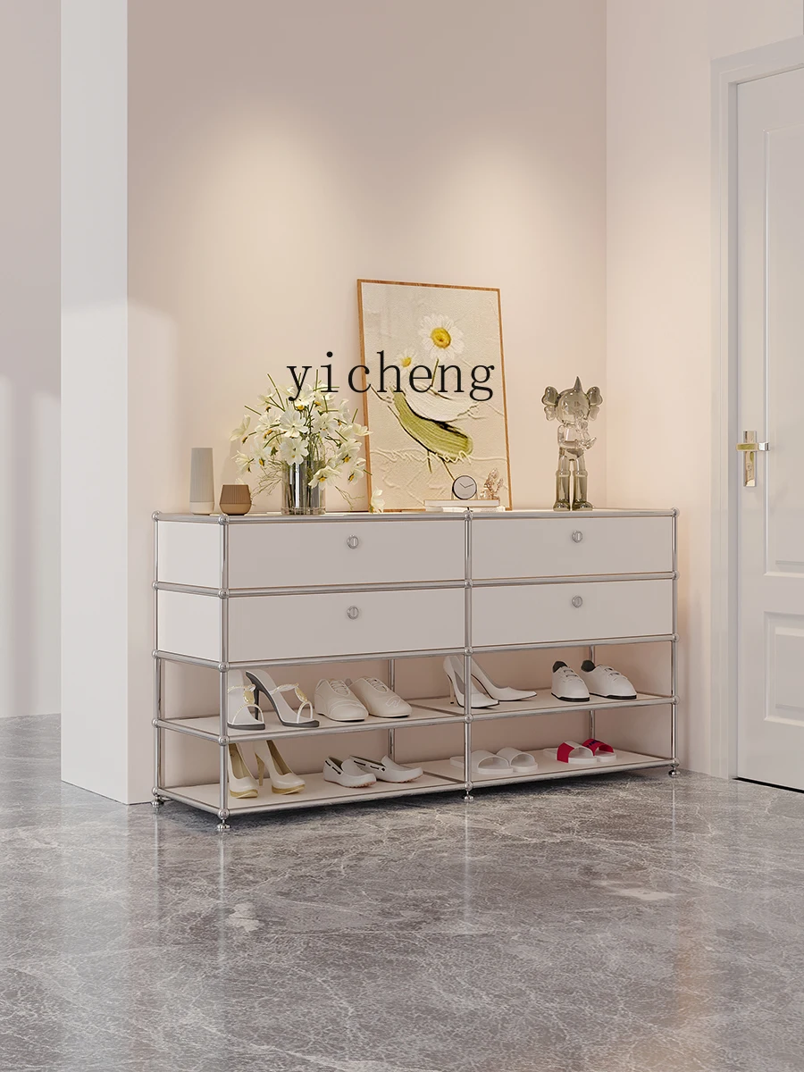 Tqh Light Luxury High-End Mid-Ancient Shoe Cabinet Entrance Cabinet Locker Living Room Entrance Storage Shoe Cabinet Combination