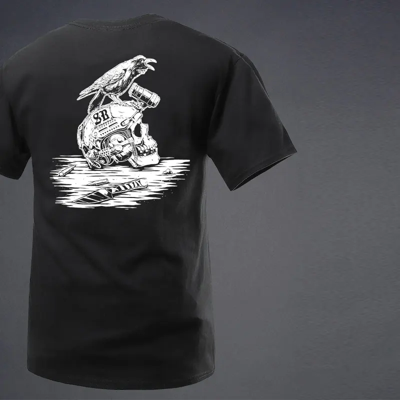 Signal Warrior Series Short-sleeved T-shirt From Raven Men Clothes Fashion T-Shirts 100% Cotton Loose Tops Breathable Tee