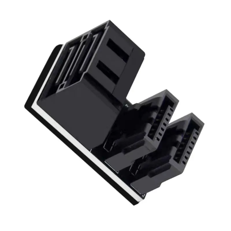 Podwójny adapter SATA 7Pin żeński na 7Pin męski pionowy pod kątem 90 stopni niskoprofilowy do komputerów stacjonarnych SSD HDD Płyta główna Płyta główna