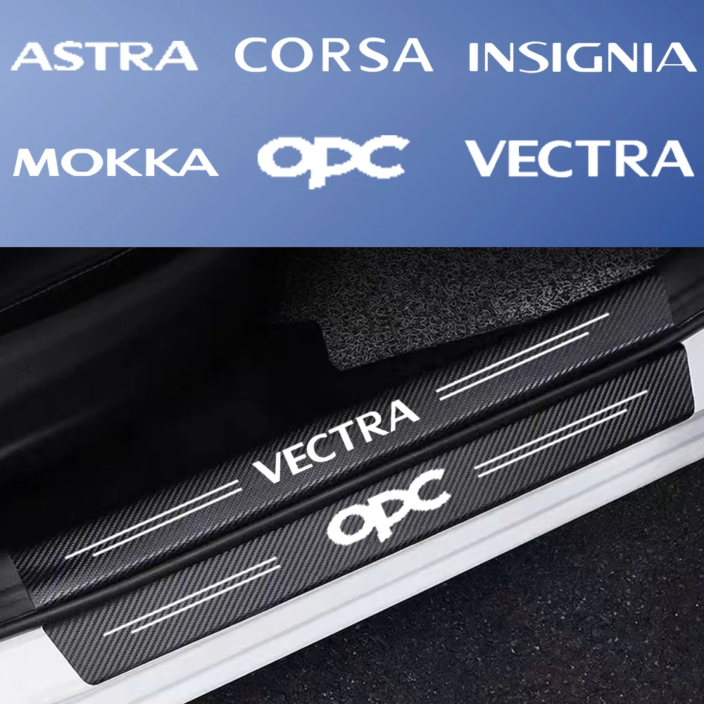 

4Pcs Car Door Sill Carbon Fiber Sticker Threshold Side Anti Scratch Tape Waterproof for Opel ASTRA CORSA Insignia Mokka Vectra