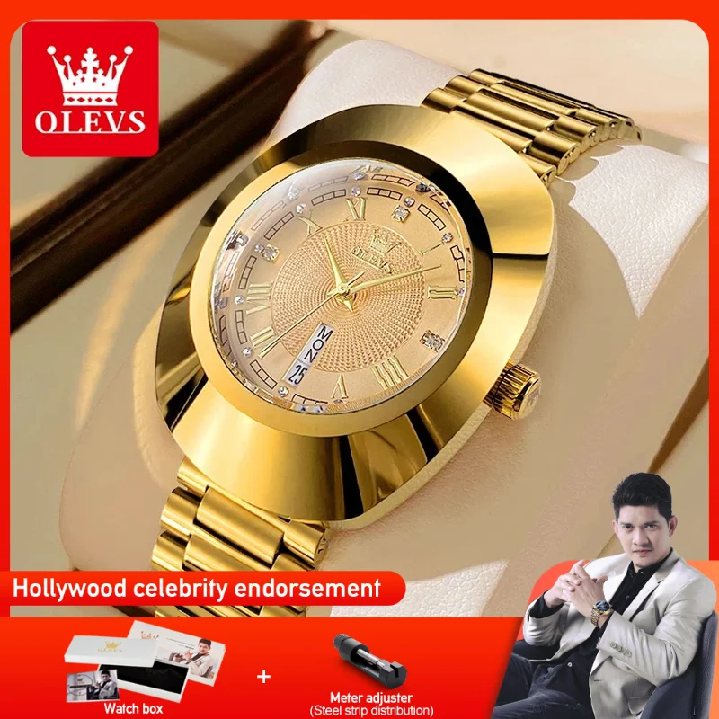 

OLEVS 7008 Women Watch Original Watches For Women Stainless Steel Quartz Wristwatch For Women Waterproof Luminous Dual Calendar