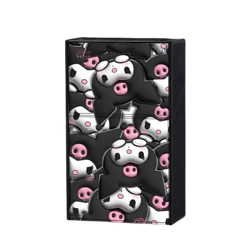 Kuromi Hello kitty cigarette case rechargeable lighter one-piece plastic anti-pressure and windproof couple cigarette lighter