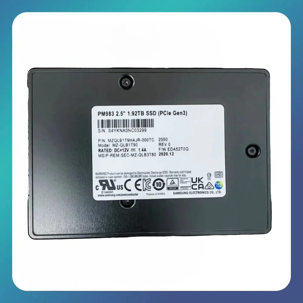 

Brand New PM983 1.92TB 3.84TB 2.5" NVMe U.2 Enterprise SSD Internal Solid State Disk Hard Disk HDD PCIe Gen3 x4 for Server