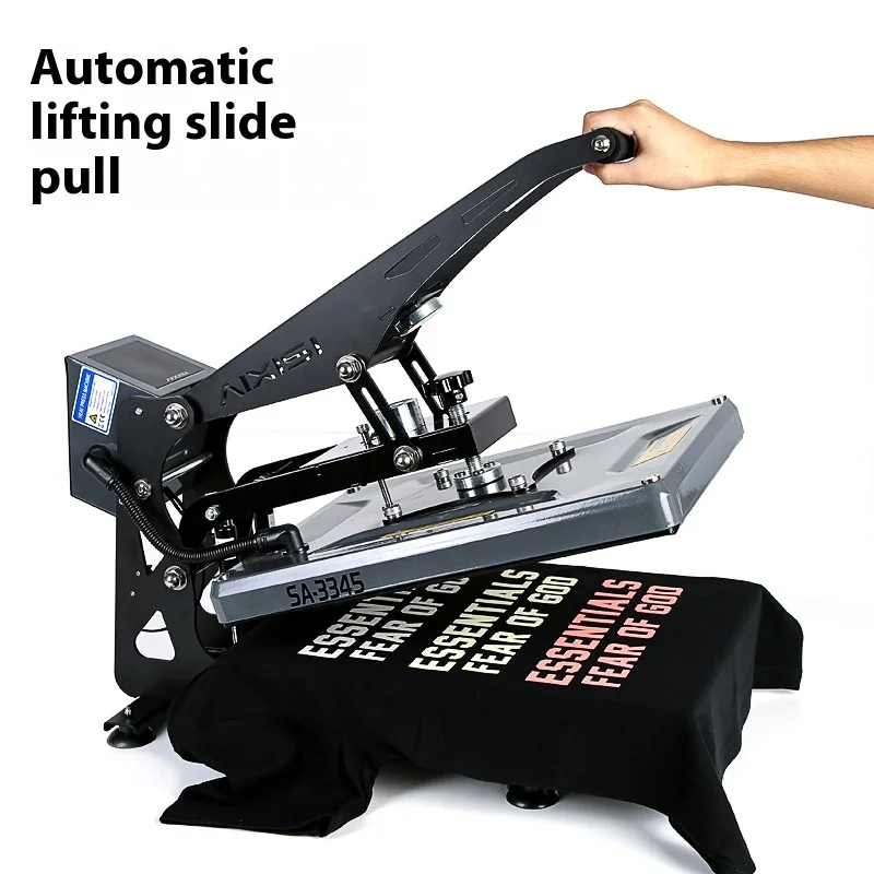 Máquina de estampagem a quente semiautomática, máquina de transferência de prensa térmica, camiseta, impressora de estampagem a quente para roupas, ferramenta de engomar digital