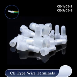 10~1000pcs CE Type Wire Terminal CE-1 CE-2 CE-5 CE-8 Pressure Line Nylon66 Closed End Cap Connector Car Audio Cable Crimp Splice