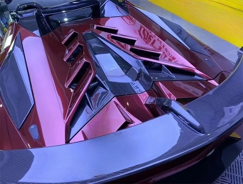 

For Lamborghini LP700 LP720 Upgrade SVJ Dry Carbon Fiber Rear Engine Cover Bonnet Rear Spoiler Wing Body Kit