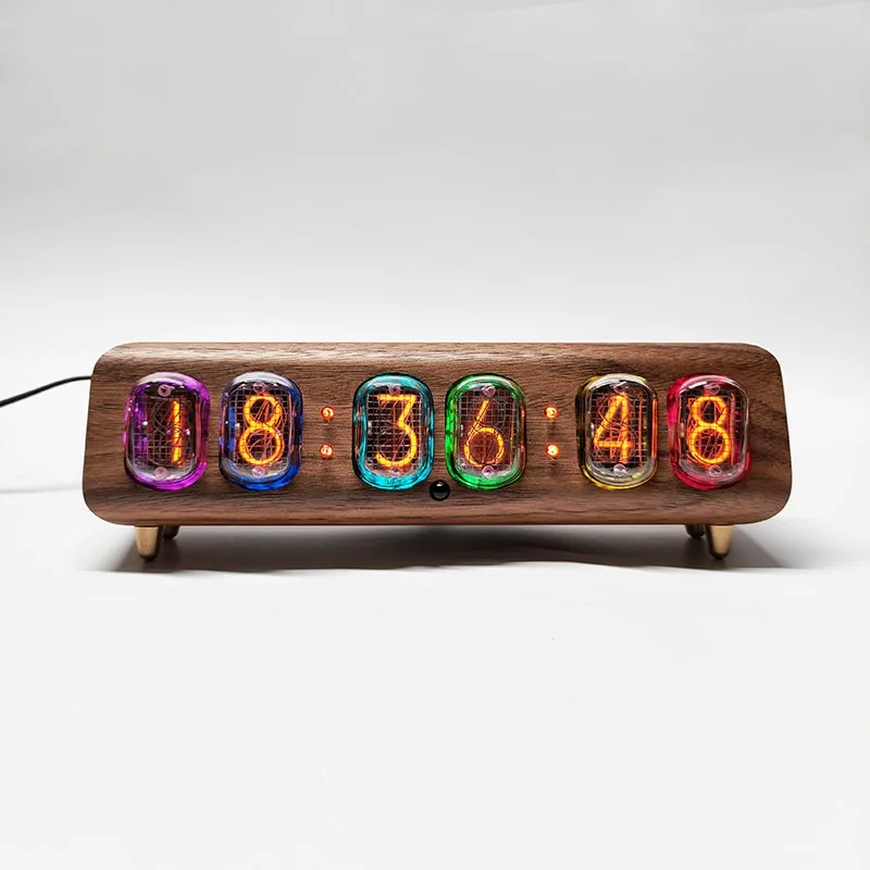 IN‑12 Nixie Tube Desk Clocks Bluetooth Office Desk Decorating Figurines Six Digit Computer Desk Clocks Accessories Home Decor