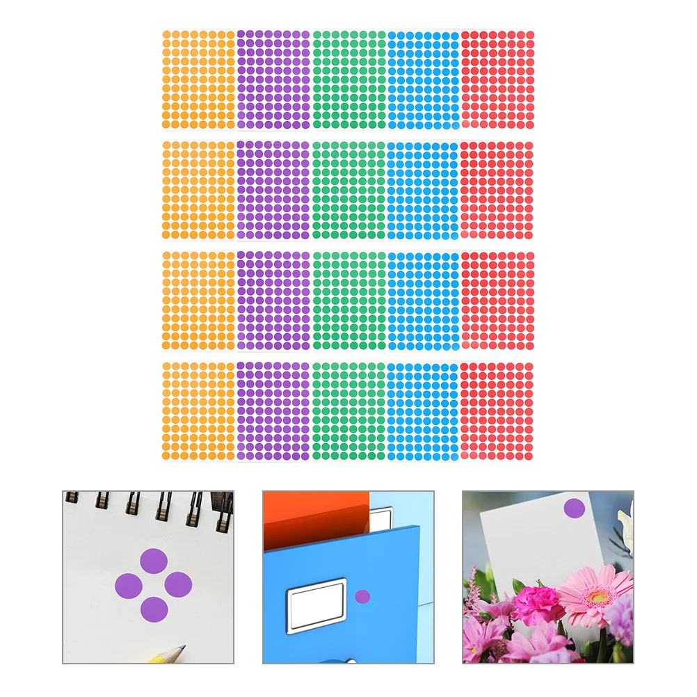 

20 Sheets Name Labels Dot Circle Adhesive Stickers Sealing Round Label Stickers for Office Use Dots Name Tag Round Labels